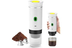 TTXSDYD Machine à Café Multi Capsules, 3 En 1 Cafetiere Expresso, 4 à 6 Minutes D'Auto-Chauffage, Petites Capsules, Grandes Capsules, Café Moulu, Cafetiere Portable Pour Bureau, Maison, Voiture (blanc)