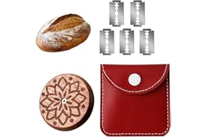 EIH1 Lot de 7 pièces Pain Rasoir,Lame Boulanger,Boulanger Slashing Outil,Lame Pain Avec Etui en Cuir Pain Accessoire de Boulangerie pour Pâte à Pain Bricolage Ustensiles de Cuisson Cuisine