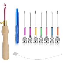 Kit Punch Needle Qivine 35 Pièces - Aiguilles Réglables, Manche Bois, Tissu Inclus, Pour Débutants Et Pro, DIY Broderie