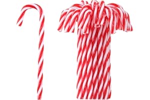 HERZWILD 32 szt. bożonarodzeniowych lasek cukrowych do zawieszenia, z akrylu, zawieszki na choinkę (czerwone, bez otworu)