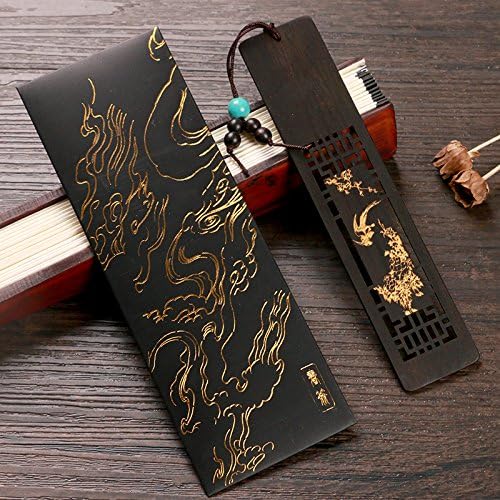 NING234 Antiquities/Wood/Bookmarks/Tassels/Gift Sets/Chinese Style/Ebony/Classical/Gifts/Student Stationery, Flower Shadow