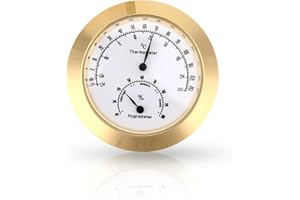 DILWE Monitor de Humedad y Temperatura Redondo, Higrometro para Instrumentos Musicales, Guitarra, Violín y Música para Músicos Profesionales, Caso de Guitarra y Care de Instrumentos