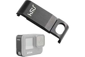 HSU Removable Battery Cover for GoPro Hero 12/11/10/9 Black, Aluminum Side Door Replacement Charging Port Adapter Action Camera Vlog Accessories