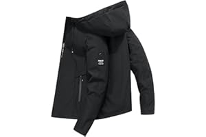 POIUIYQA Giacca Jacket Leggero Uomo Softshell Impermeabile Antivento con Cappuccio Giacca Giubbotto Uomo Trekking Casual Giacca Jacket Uomo Invernale Softshell Impermeabile