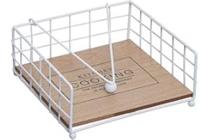 VIDAL REGALOS Servilletero Madera y Metal Essential Blanco 19 cm