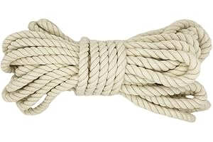 RENYIZ Thick Cotton Rope Macrame Cord for Garden Crafting Decoration 10mm x 33ft Wall Hanging Plant Hanger Strong String Beige