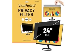 VistaProtect - Premium Privacy Filter & Anti Blue Light Screen Protector for Computer Monitors (24" inches - 16:9)