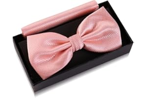 Massi Morino Pajarita con pañuelo de bolsillo para hombre set - Pajarita de traje para hombre para boda - Pajarita ajustable