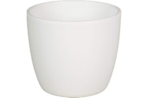 INNA-Glas Keramik Blumentopf, Ø12cm, 9,8cm, weiß - Pflanzentopf/Übertopf