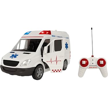 Macchina Telecomandata Per Bambini – Mini Ambulanza 13,5cm Con Luci E Ruote Gommate, Frequenza 27.145 MHz, Regalo Divertente