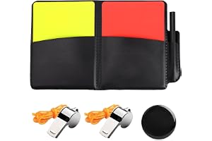 Schiedsrichter Set, fotbollsdomare kort-set innehåller röda/gula PVC-kort 2 tränarpipa kortväska med rapportblad/penna Bärbar