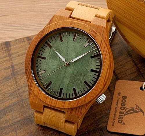 GXS All Wooden Watches / Green Tea / Natural Natural Wood / Quartz Watch