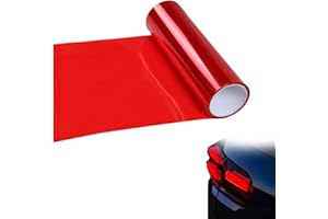 MNIIMALUXE Tönungsfolie Auto,Scheinwerfer Folie,Auto Tönungsfolie Glänzend,Auto Folie Rote Glanz,Klebefolie,Selbstklebende Transparent Autofolie für Rücklichter,Nebelscheinwerfer,Rückleuchten (Rot,120x30cm)