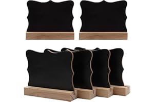 GOTRUST Mini Chalkboard Sign, 6pcs Double Sided Tabletop Blackboard, Small Blackboards with Stand, Mini Chalk Board Buffet Signs for Weddings, Birthday Party Event Decoration