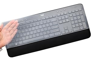 UUONDO Keyboard Cover for Logitech MK540 MK545 Advanced Keyboard, Logitech MK545 Keyboard Protector, Logitech MK540 Silicone Keyboard Cover, Transparent