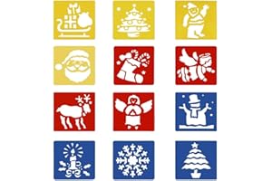 O-Kinee pochoirs de dessin, pochoirs de peinture en plastique, pochoirs réutilisables, cartes-cadeaux de Noël bricolage pour les enfants-31