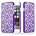 Price comparison product image Cadorabo – Mandala Hard Cover Slim Case for Apple iPhone 6 / 6S Paisley Henna - Etui Skin Protection Bumper in PURPLE-TRANSPARENT
