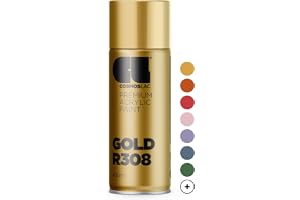 CL COSMOS LAC spray varnish, gold, glossy - spray paint, DIY paint, acrylic spray paint for plastics, metal etc. (gold)