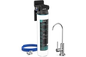 Frizzlife SW20F Under Sink Water Filter System with Brushed Nickel Faucet, NSF/ANSI 53&42 Certified, Reduces 99.99% Lead, Chlorine, Bad Taste & Odor, 3 Years High Capacity, 0.5 Micron, USA Tech