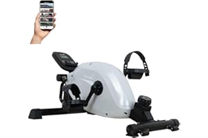 Skandika Liten mini cyclette con computer LCD, 8 livelli di resistenza, braccio e torace trainer per la casa, l'ufficio e la scrivania, peso utente 110 kg