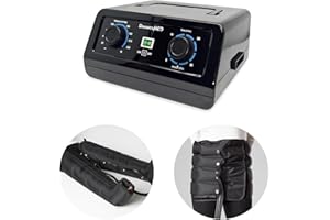 Dinamicamed ® Premium 4.0 Pressoterapia Linfodrenaggio Professionale Manuale Compact, Pressoterapia per Casa, Massaggio Linfodrenante a 4 Camere d'Aria con Gambali XL e Fascia Addome