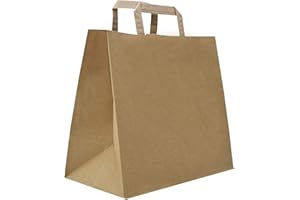 Carte Dozio S.r.l. - Shopper in Kraft con fondo quadro, color Avana, maniglia piatta, f.to cm 27+17x29, cf 50 pz