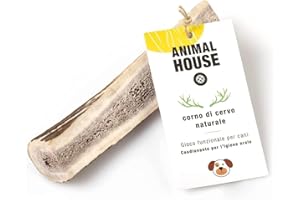 Animal House - Corna di Cervo Premium per Cani Sezionate - 100% Naturali e Resistenti - Migliora l'Igiene Orale - Adatte a Tutte le Taglie - Cruelty-Free (S)