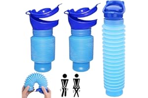 LCOUACEO Schrumpfbares Urinal 2 Stück 750 ml Männliche Frau Tragbare Mobile Toilette Töpfchen Pipi Urinflasche, Wiederverwendbares Notfall-Urinal für Staus und Warteschlangen Bei Campingautos