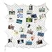 Produktbild GESPERT Fischernetz Deko DIY Mediterranen Stil Netz Bilderrahmen Wanddekoration 1.5 * 2m with Rope,30 Wooden Clips,10 Pieces of Leaves,for Living Room Bedroom Parties