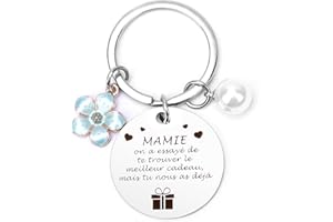 LXSAZP Cadeau Fete Des Grand Mere Cadeau Mamie Porte Cle Mamie Cadeau Grand Mere Cadeau FêTe Des Grands MèRes Cadeau Pour Mamie Cadeau Mamie Anniversaire Cadeau Mamie Personnalisé Cadeau Fete Des Mamies