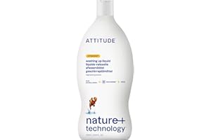 ATTITUDE Washing Up Liquid, EWG Verified, Plant-Based & Vegan Dish Soap, Naturally Derived, Citrus Zest Scent, 700 mL