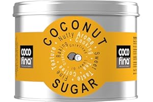 Cocofina Organic Coconut Sugar Low GI Unrefined Coconut Blossom Sugar Gluten Free Vegan for Coffee Tea Desserts & Baking packed in Tin with window – 500g (PACK of 1)