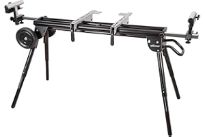 Evolution Power Tools Soporte de sierra ingletadora Plus + Universal - compatible con Evolution Makita DeWalt Bosch Ryobi Einhell y Metabo, ruedas grandes, soporta 300 kg de peso y 4 m de longitud