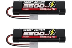 Hilldow M26 RC NiMH Batería 6S 7.2V 3600mAh con TA Mi Ya Plug, 2 Pack RC Recargable NiMH Batería para RC Camión HPI Losi Kyosho Hobby