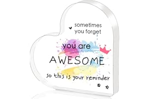 GRELAE Motivational Gifts, Inspirational Gifts for Women - Heart Shaped Acrylic Plaque Women's Gifts 10 × 10 × 1cm, Special Friend Gifts for Women, Leaving Gifts for Colleagues Women, Personalised Gifts