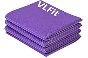 VLFit Tappetino Yoga Pieghevole Antiscivolo - Tappeto Sottile 6mm in Morbido Memory Foam per Ginnastica Pilates Esercizi - da Viaggio Parco Palestra