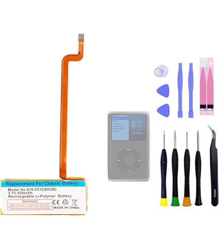 Batteria Per IPod Classic 30GB | Ricambio 3.7V 450mAh Per Modelli A1136 E MA253 - Foto 7