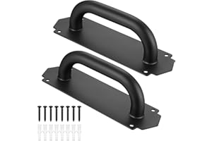 BAYIDUN Czarne uchwyty do drzwi przesuwnych, uchwyty do bram do kuchni, łazienki, szafki, garażu, szopy, bramy ogrodowej, klamki z metalowymi płytkami, ze śrubami (200 mm, prosty styl)