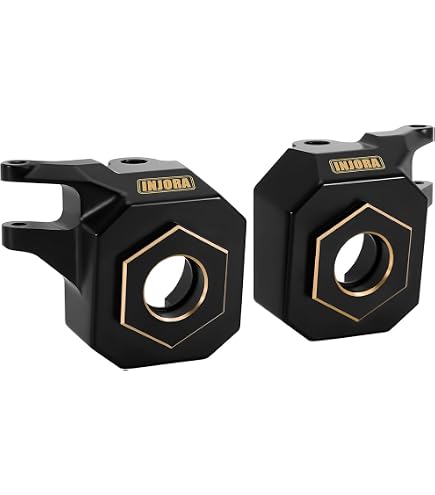 INJORA Moyeu Hexagonal Roue Revêtement Noir Laiton Adaptateur Roue pour Axial SCX10 Pro SCX10 III UTB10 Capra Upgrade 1/10 RC Crawler, 7mm