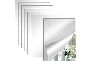 ASSRECT 6 Pezzi Specchio Acrilico Autoadesivo 29 x 21cm Adesivi da Parete a Specchio Armadio Piastrelle Parete Appiccicoso Specchio Senza Cornice per Casa Decorazione, Soggiorno, Camera da Letto
