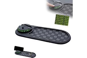 WEILONGB Car Anti Slip Mat Phone Holder,Multifunctional Car Anti Slip Mat,Vehicle-Mounted Non-Slip Mats,Auto Phone Holder Stand,Rotatable Anti-Skid Cars Dashboard Pad with Temporary Parking Number (A)