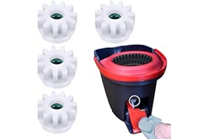 JINGEGECOME 4Pcs Spin Mop Replacement Parts, Easy Mop Pedal Broom Spin Replacement, One Way Bearing Sprockets Pedal Repair Replacement, Clutch Bearing Gear Sprockets for Vileda and More Rotation Mop.
