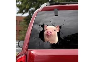 WOJONIFUILIY Schwein Riss Autoaufkleber Haustier Vieh Hündchen Tier Lustige Oktoberfest Ornamente Dekorationen Fensterpaste Aufkleber Window Inneneinrichtungen Aufkleber Auto Aufkleber Kinderzimmer (G)