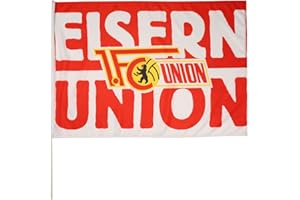 Flaggenfritze Stockflagge 1.FC Union Berlin Eisern Union - 60 x 90 cm + gratis Digni Aufkleber