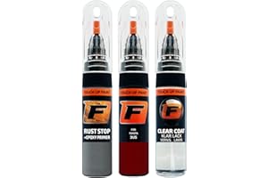 F FIRANTO FIRANTO Kit riparazione vernice auto per Toyota 3U5 Emotional Red2 - Set rimuovi graffi per vernice auto 3in1 - 15ml Primer, Pennarello ritocchi vernice, Vernice lucidante
