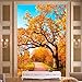 Produktbild Fushoulu 3D Wallpaper Moderne Einfache Goldene Herbst Wald Foto Wandbild Wohnzimmer Hotel Eingang Hintergrund Wanddekor -280X200Cm