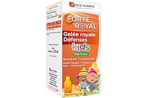 Forté Pharma - Gelée royale Défenses Kids | Complément Alimentaire Défenses immunitaires enfant à boire dès 3 ans | Gelée royale, propolis, miel, Vitamine D | Formule naturelle| Flacon 120ml