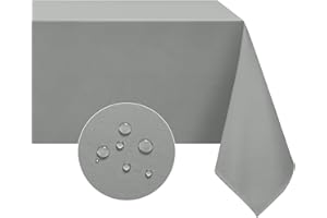 Softalker Grey Table Cloth Wipe Clean Tablecloth Rectangular 140x200 cm Washable Stain Resistant Tablecloths Wrinkle Free Table Cover for Party Birthday Garden Living Room Dining kitchen 55x78 Inch