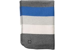 Arcturus Mt. Rainier Wool Blanket - Over 4 Pounds Warm, Heavy, Washable, Large | Great for Camping, Outdoors, Survival & Emergency Kits (White Blue Gray)
