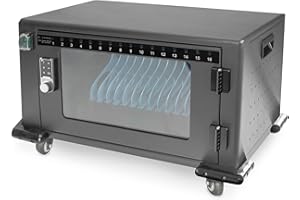 DIGITUS Armoire de Charge Mobile - 16 emplacements de Charge - Jusqu'à 14 Pouces - Rangement & Charge de Smartphones, Ordinateurs Portables & tablettes - Porte avec Verrouillage électrique